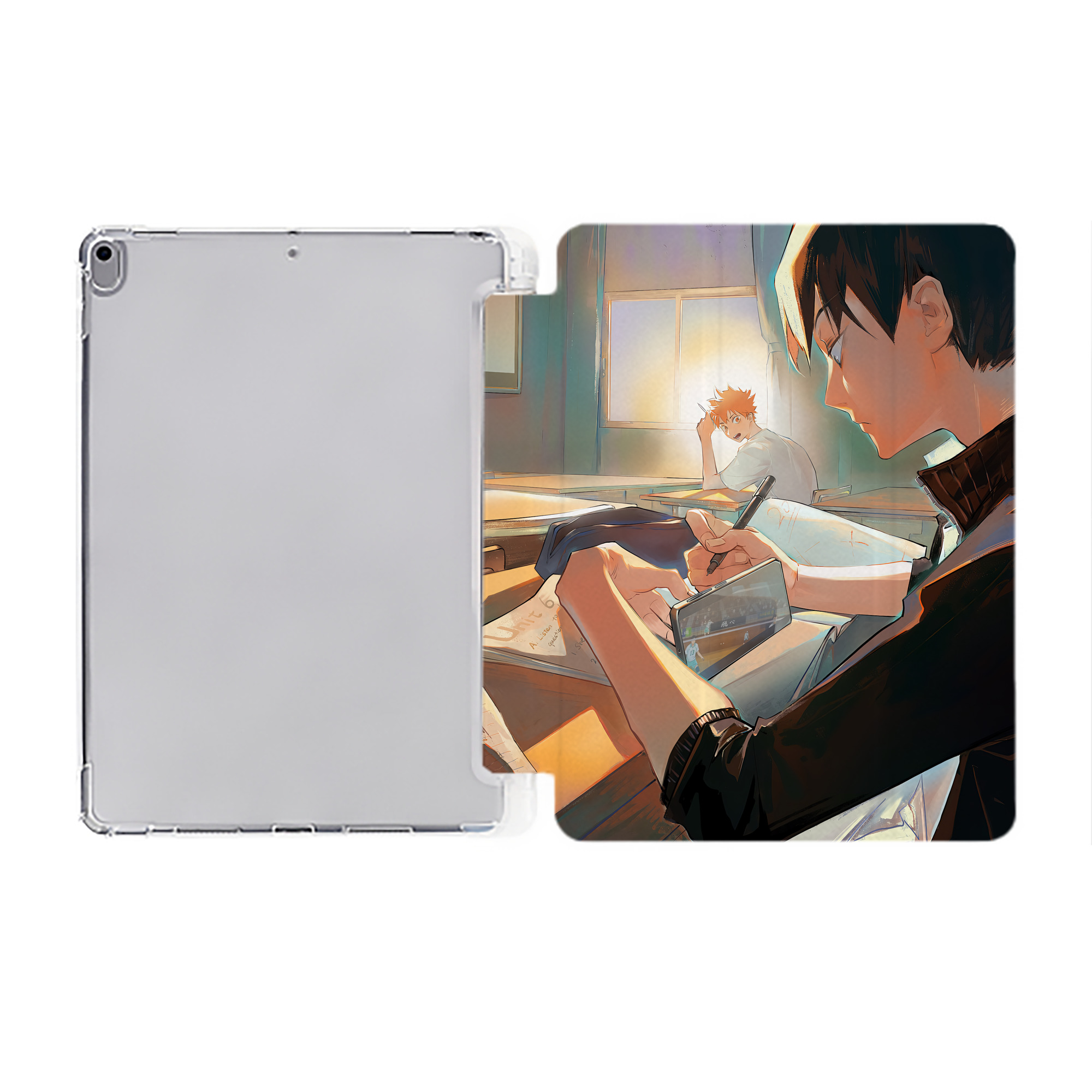 （画像用） ハイキュー!! Haikyu!! IPad ケース ペン収納付き 三つ折りスタンド PUレザー×シリコン 対応機種9.5/10.5/10.9インチ